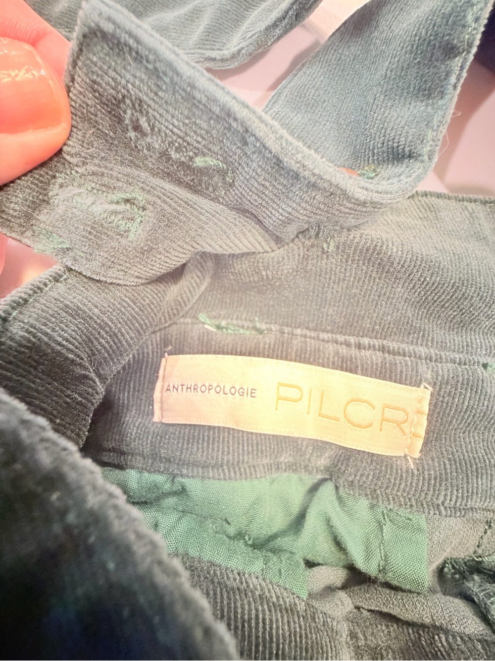 Anthropologie Pilcro Corduroy Jumpsuit Overalls in Sage Green - Picture 6 of 15